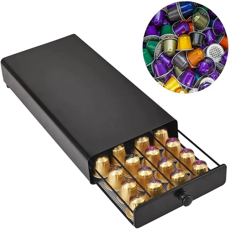 Metal Drawer Organizer For 40 Nespresso Pods And Capsules