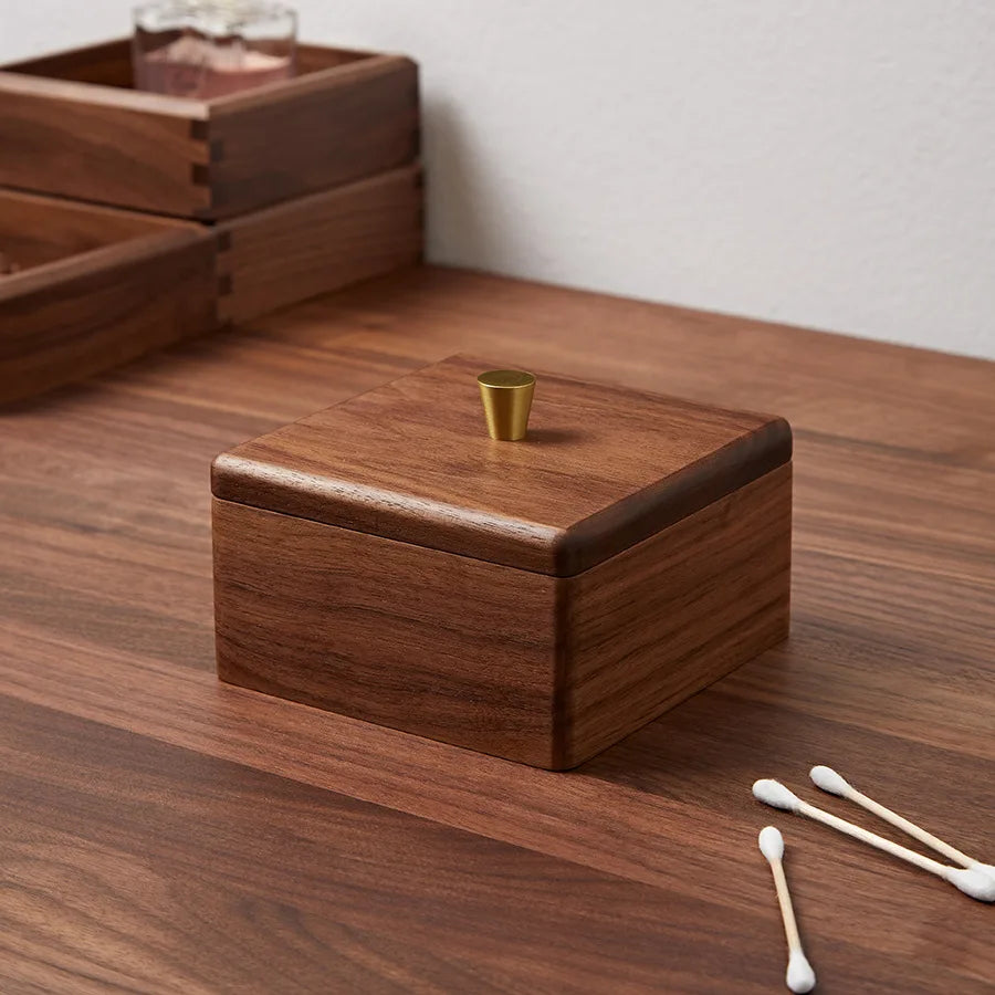 Wooden Bathroom Makeup Organizer Box