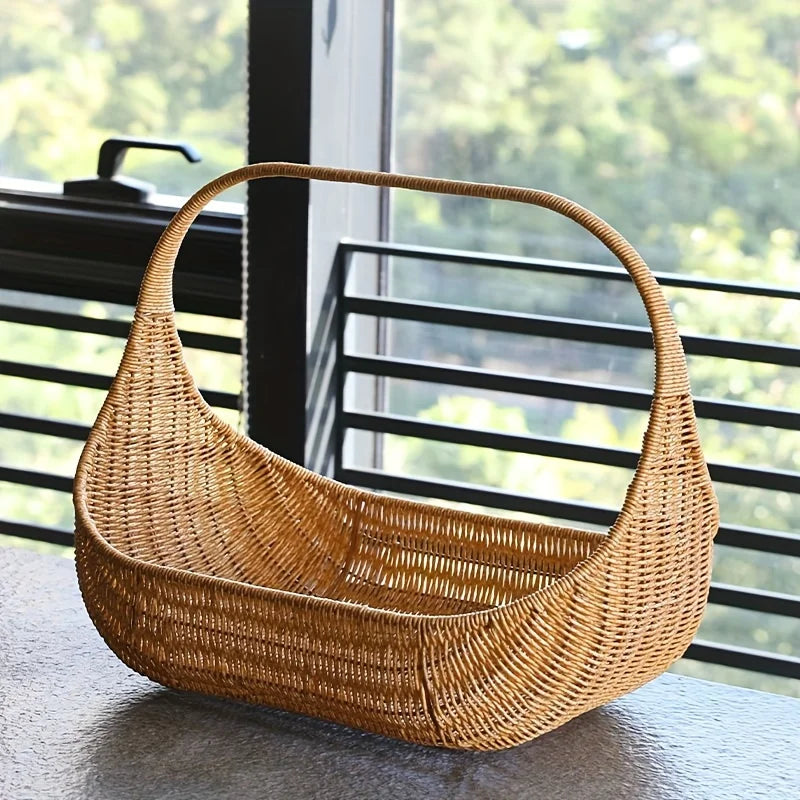 Handwoven Rattan Bread Basket