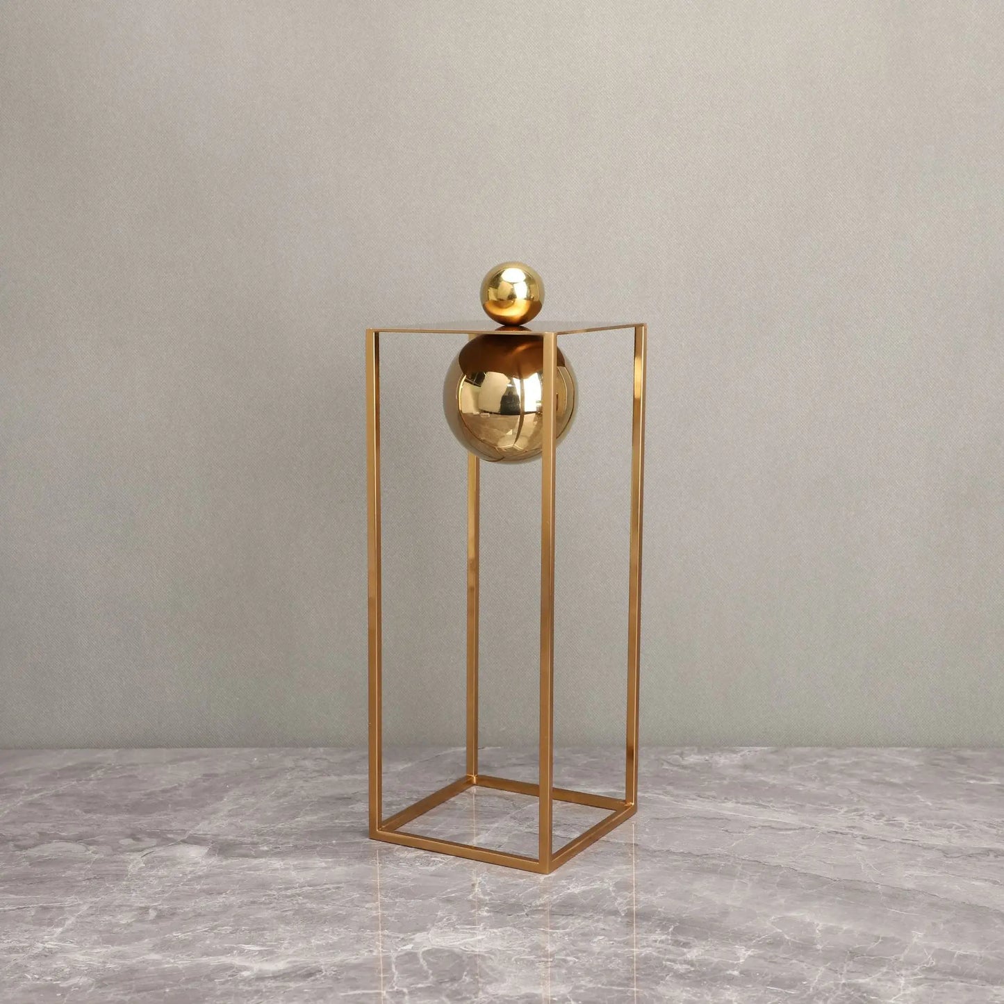 Geometric Metal Sculpture Decorative Box