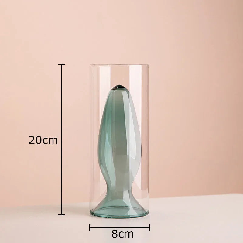 Multicolour Transparent Glass Vase