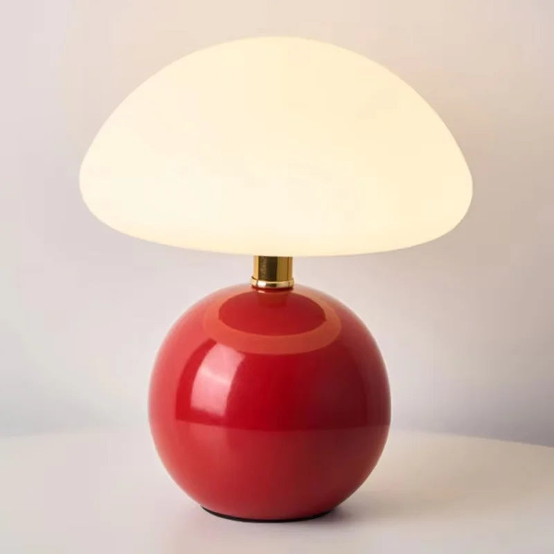 Mushroom Table Lamp Ceramic LED Eye Protection Bedroom