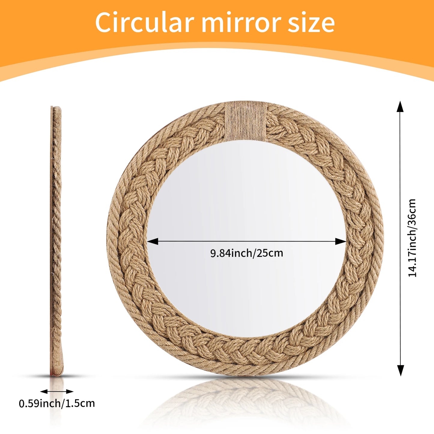 Hand-Woven Nordic Hanging Mirror