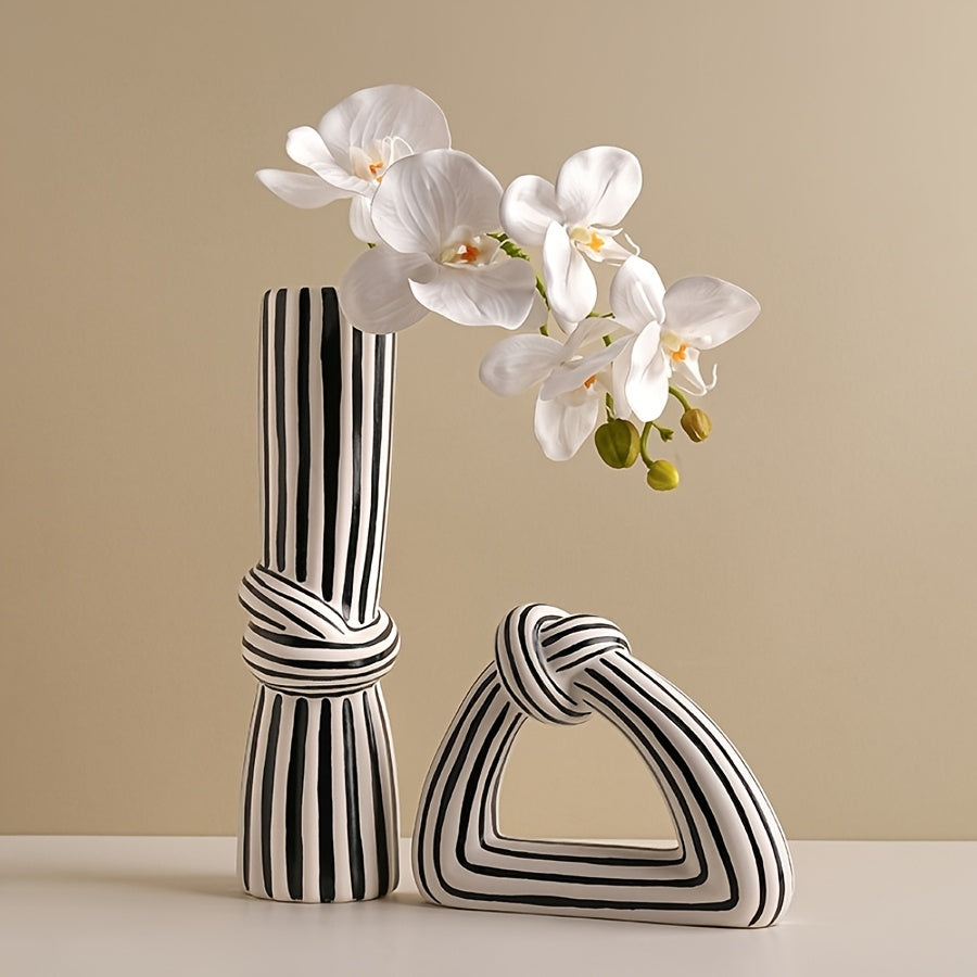 Stylish Striped Knot Ceramic Vase