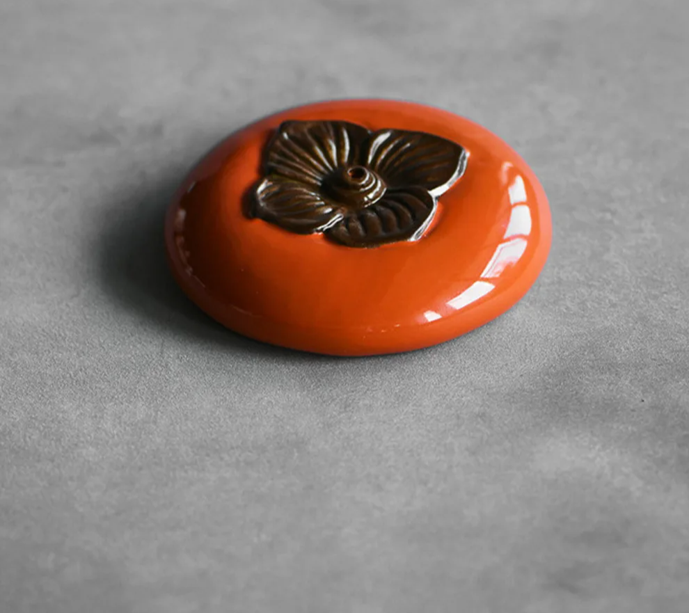 Handmade Porcelain Persimmon Incense Burner