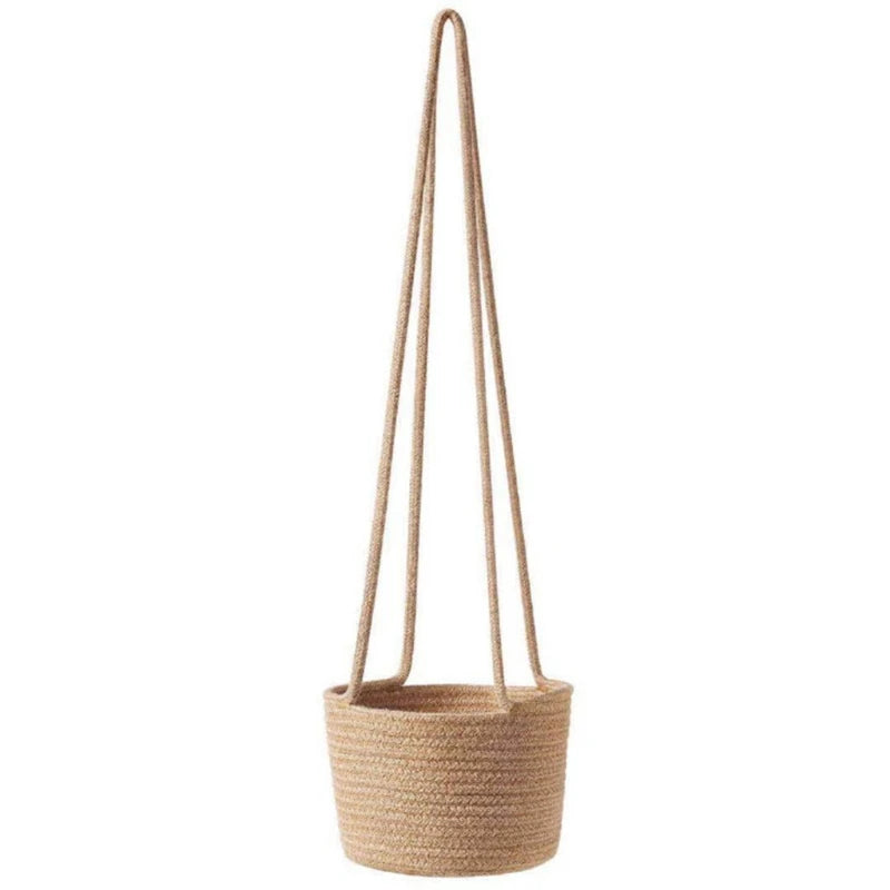 Handwoven Jute Cotton Plant Basket