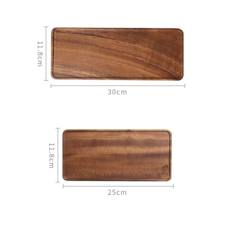 Natural Wooden Rectangular Serving Tray