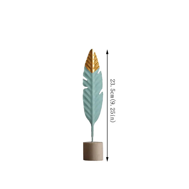 Feathered Wooden Table Decor
