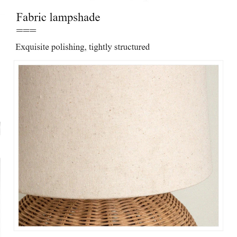 Japanese Rattan Desk Lamp