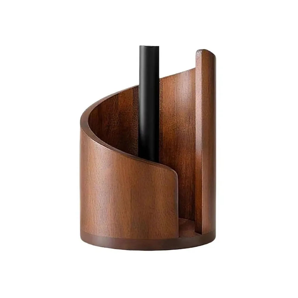 Beige Wood Paper Towel Holder
