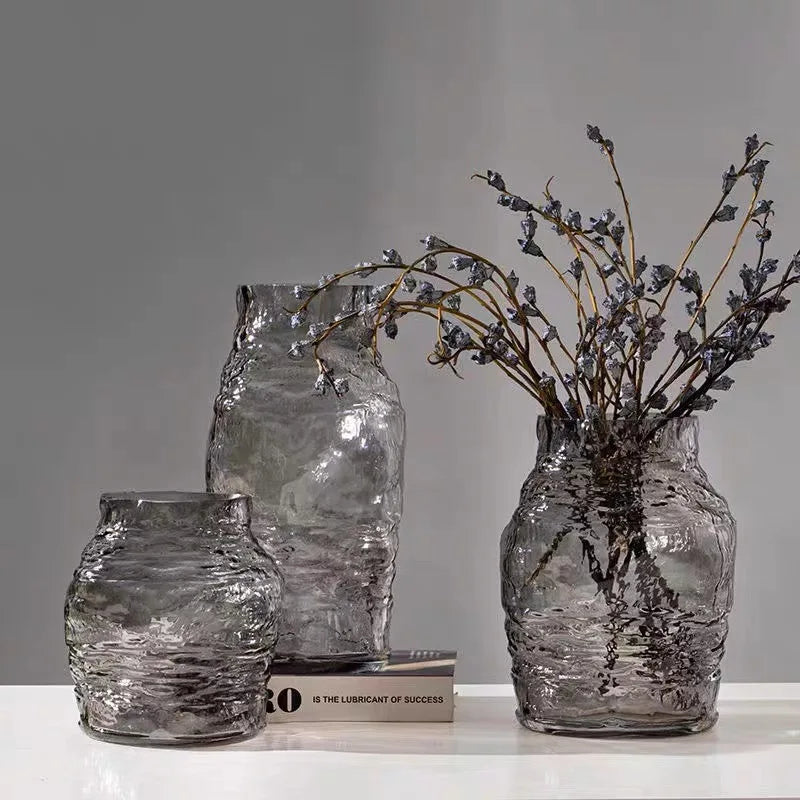 Textured Glass Hydroponic Terrarium Vase