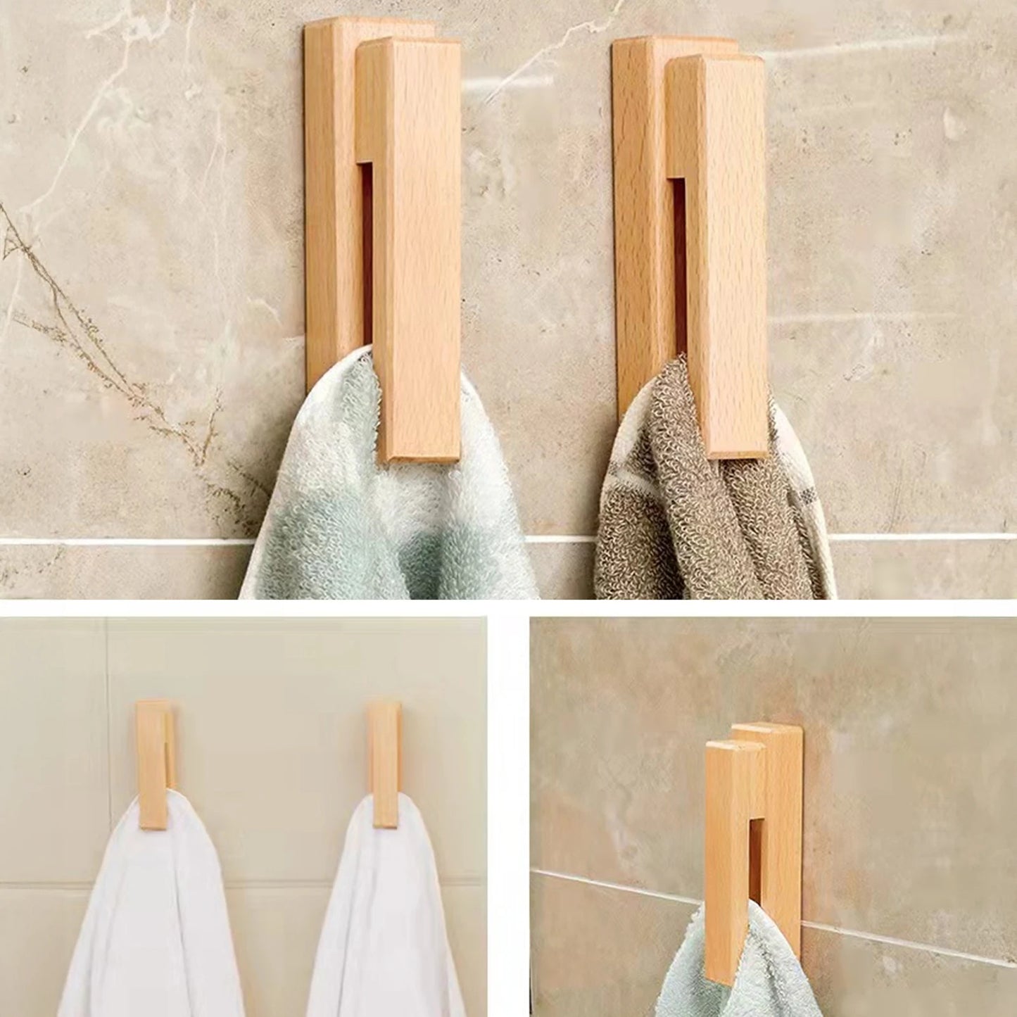 Adhesive Wood Wall Hook