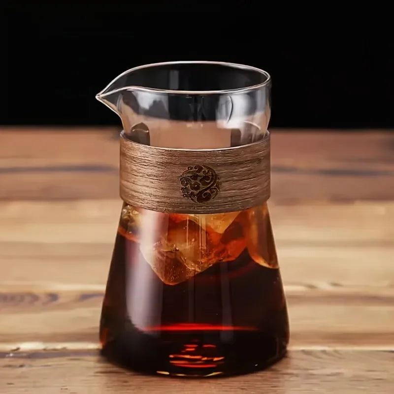 Thermal Insulated Borosilicate Glass Carafe delivers heatproof, drip-free, pouring with a stylish wooden collar - order now to elevate your coffee ritual!!