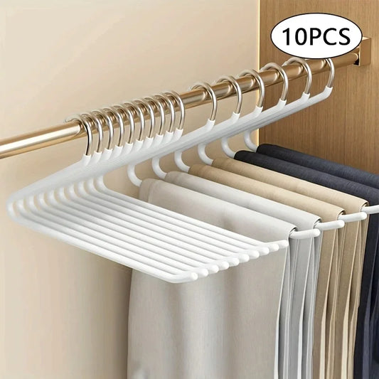 Goose Shaped Pants Hanger durable metal 10-pack for space-saver, multifunction pant storage that declutters your closet, shop now for organized wardrobe!!