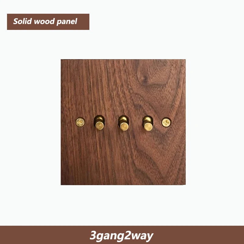 Solid Wood Brass Toggle Light Switch
