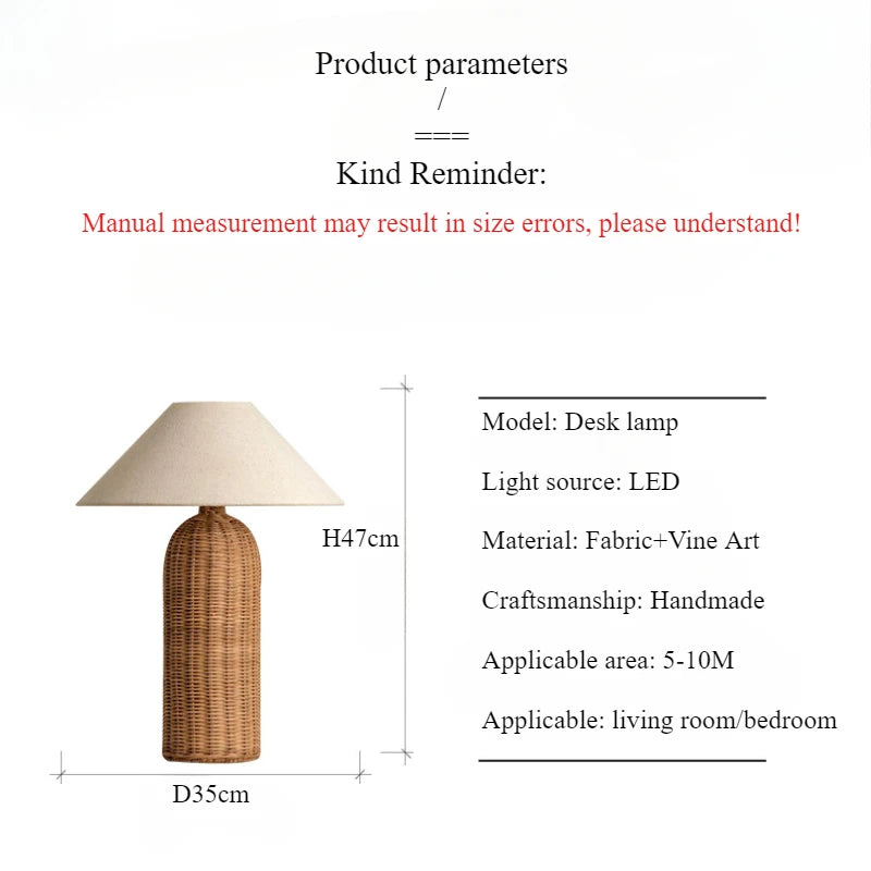 Japanese Rattan Desk Lamp