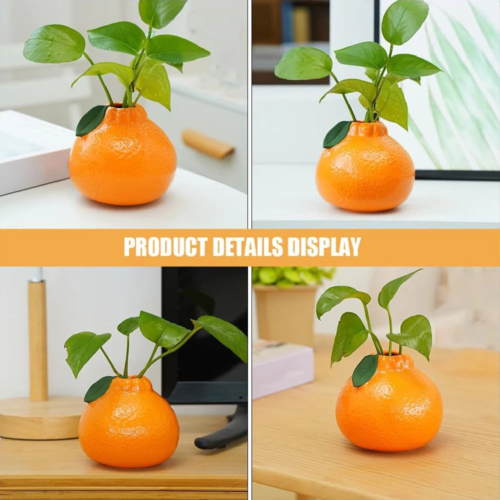Ceramic Orange Vase for Home Decor