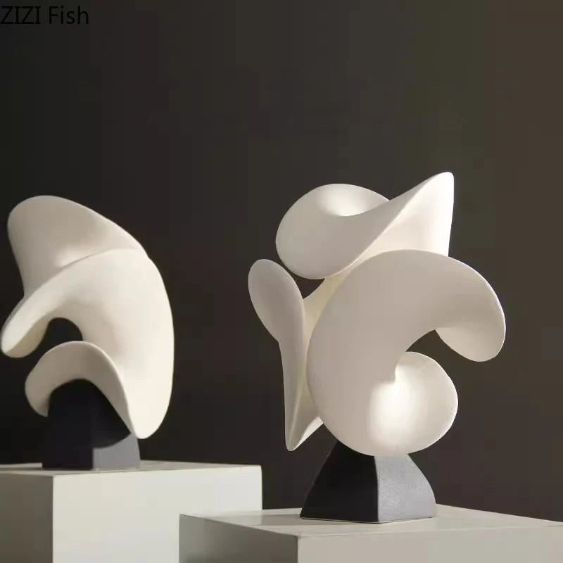 Hyperdimensional Abstract Floriform Ceramic Sculpture delivers striking white floral art elevating desks and rooms with modern elegance and style—shop now.