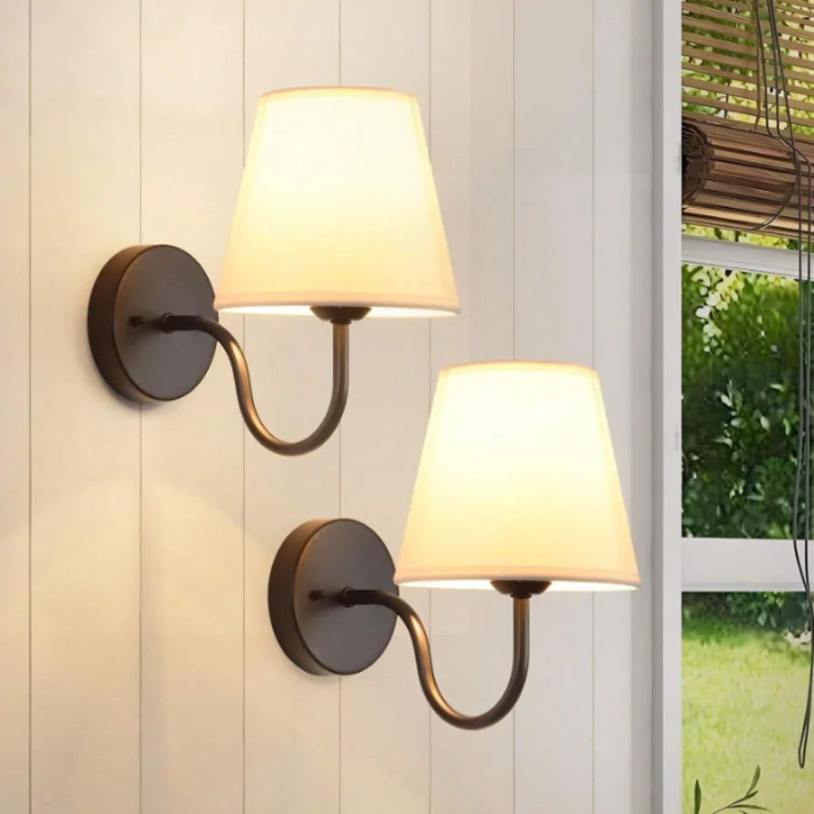 Nordic Fabric Wall Lamp delivers energy-efficient LED lighting with style; easy to assemble, ideal for hallways or bedrooms, brighten your space, shop now.