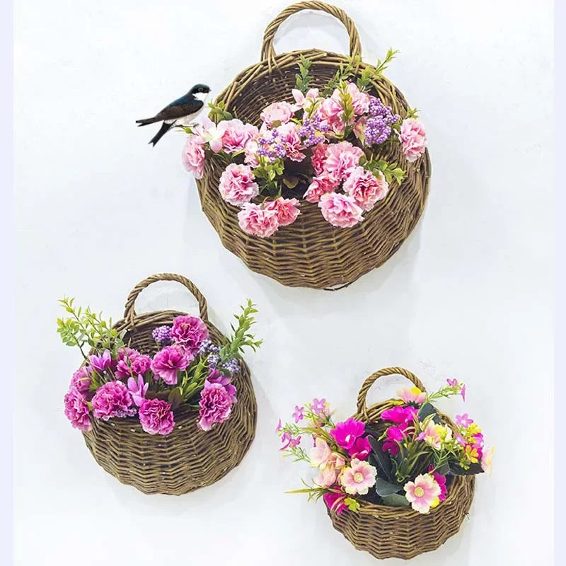 Handmade Wicker Wall Mounted Planter