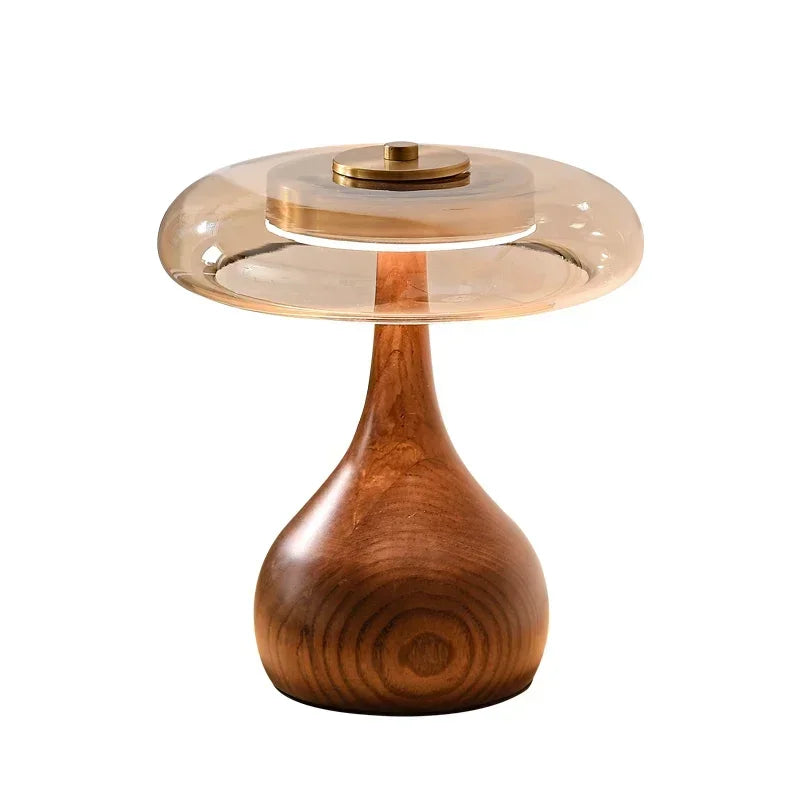 Retro Wood Crystal Floor Lamp