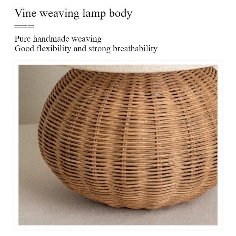 Japanese Rattan Desk Lamp