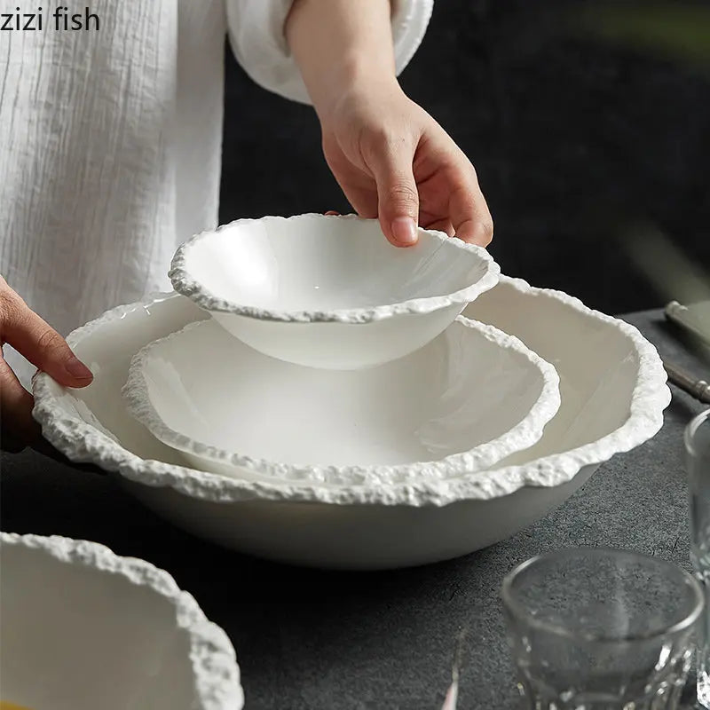 Premium Rock Texture Porcelain Dinnerware