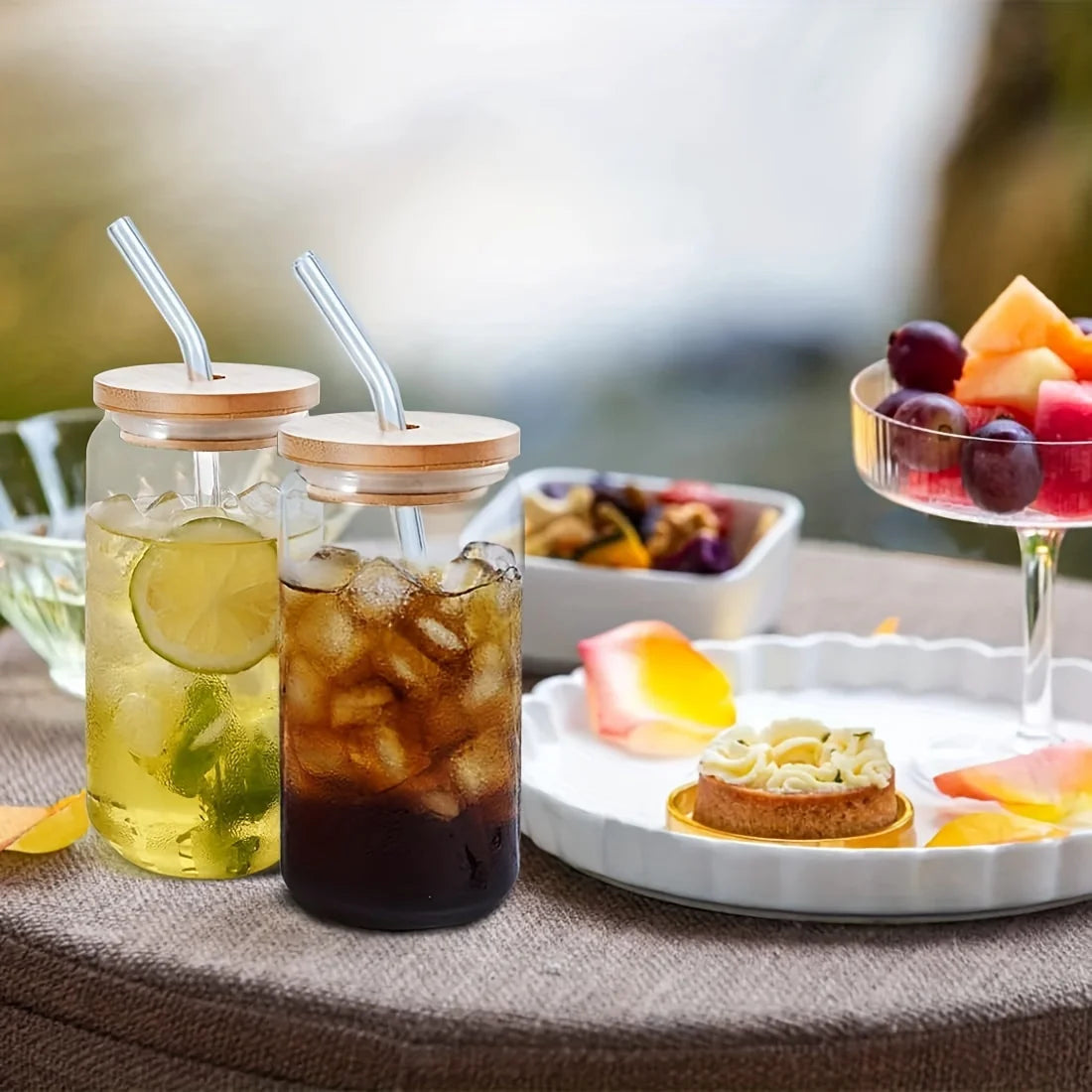 Can Shaped Glasses With Lids Straws