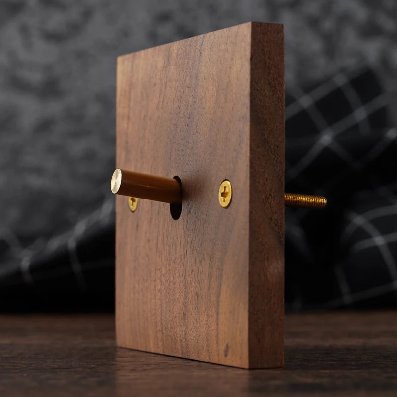 Solid Wood Brass Toggle Light Switch