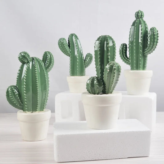 Hyperrealistic ceramic cactus desk decoration adds lifelike charm to offices and homes with resin craftsmanship and convenient stylish decor for home!—shop now.