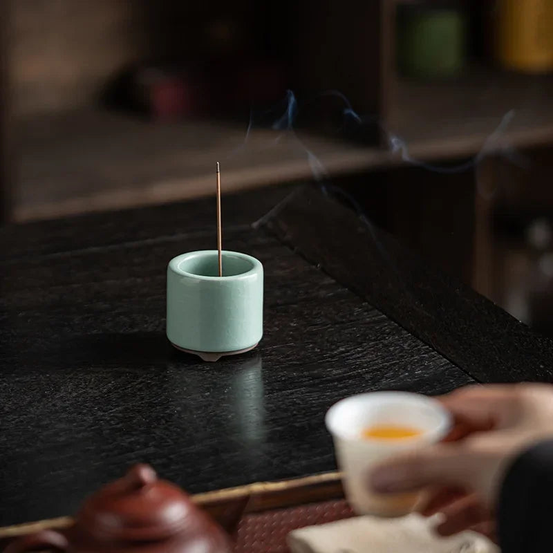Handcrafted Ceramic Crackle Incense Holder