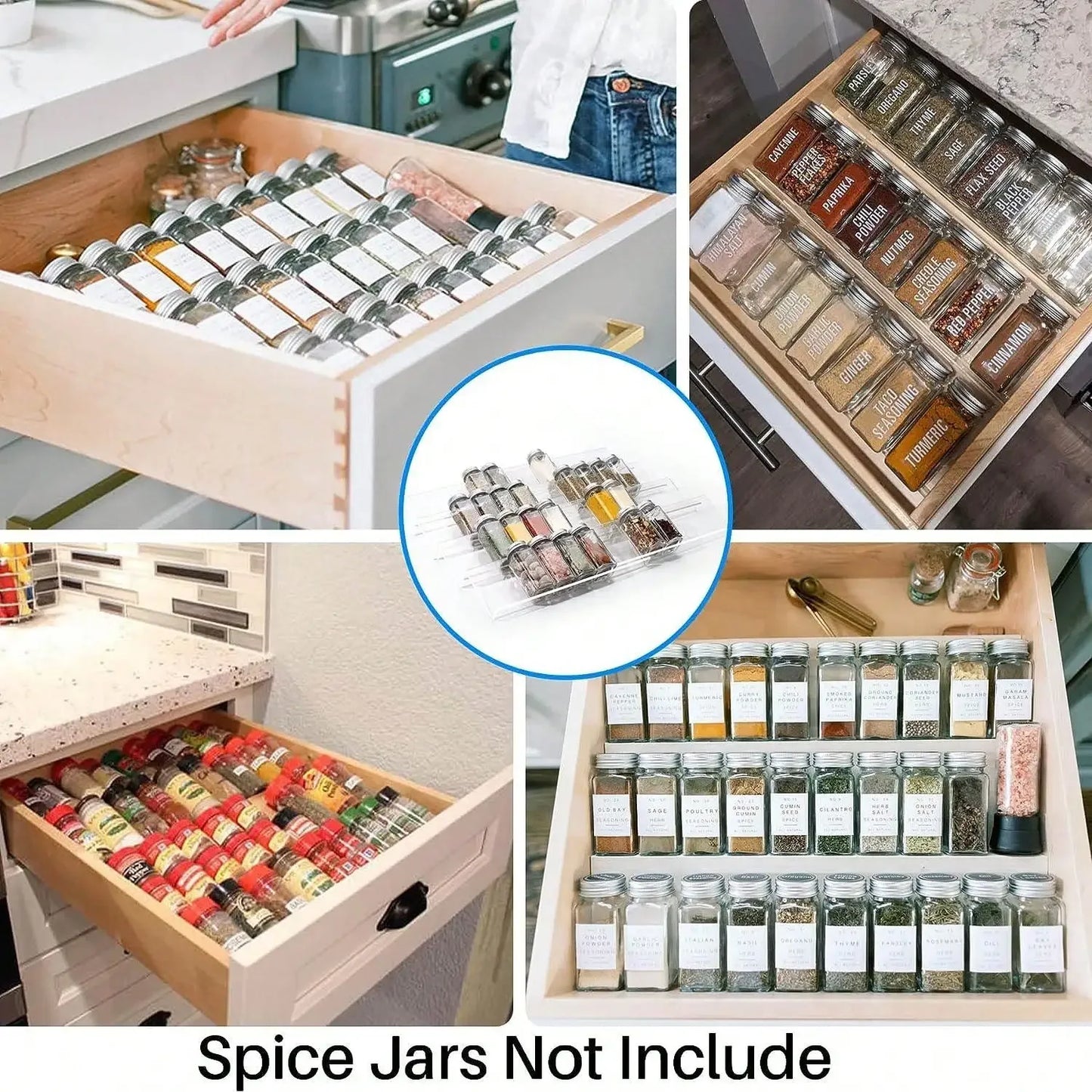 Acrylic Expandable Spice Drawer Organizer