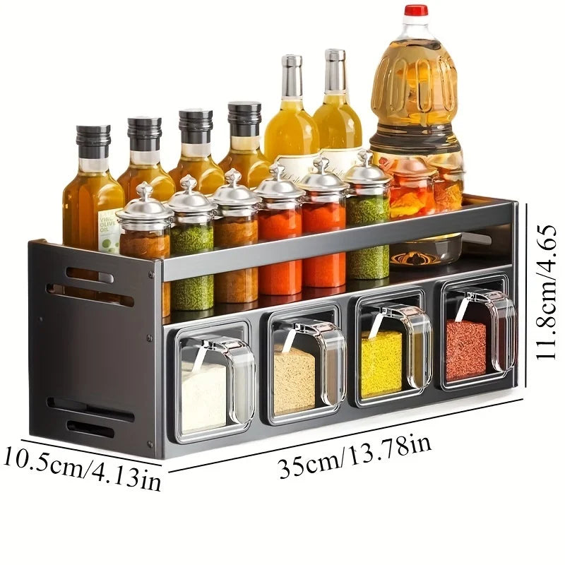 No-Drill Multifunctional Spice Rack