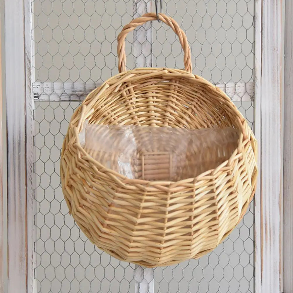 Handcrafted Rattan Hanging Flower Basket