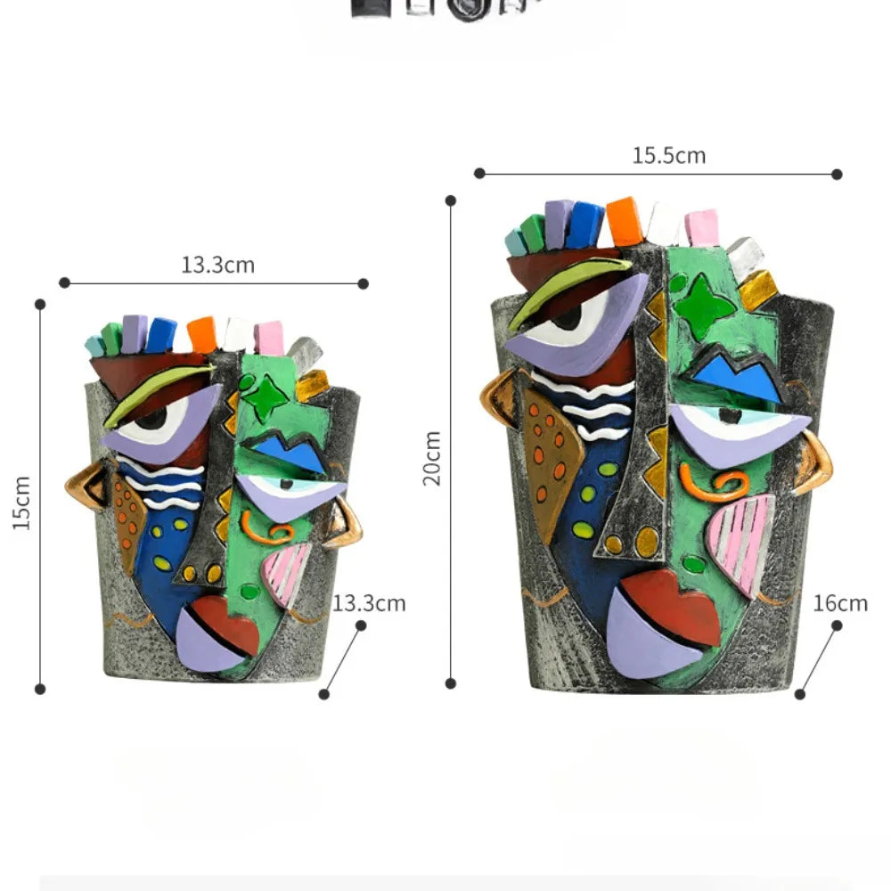 Abstract Face Flower Pot Planter