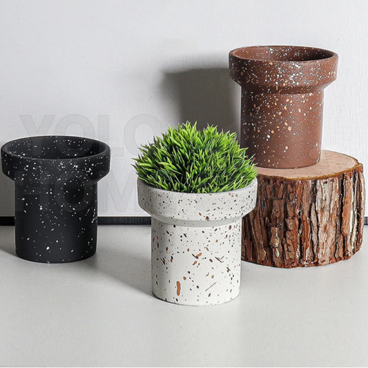 Elevate your space with our Creative Cement Flower Pot, a Nordic modern succulent planter featuring a drainage hole for stylish home décor in your living room.