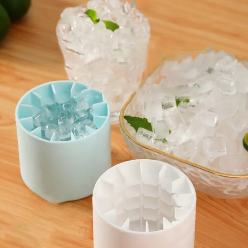 Silicone Ice Cube Mold with Round Ice Bucket