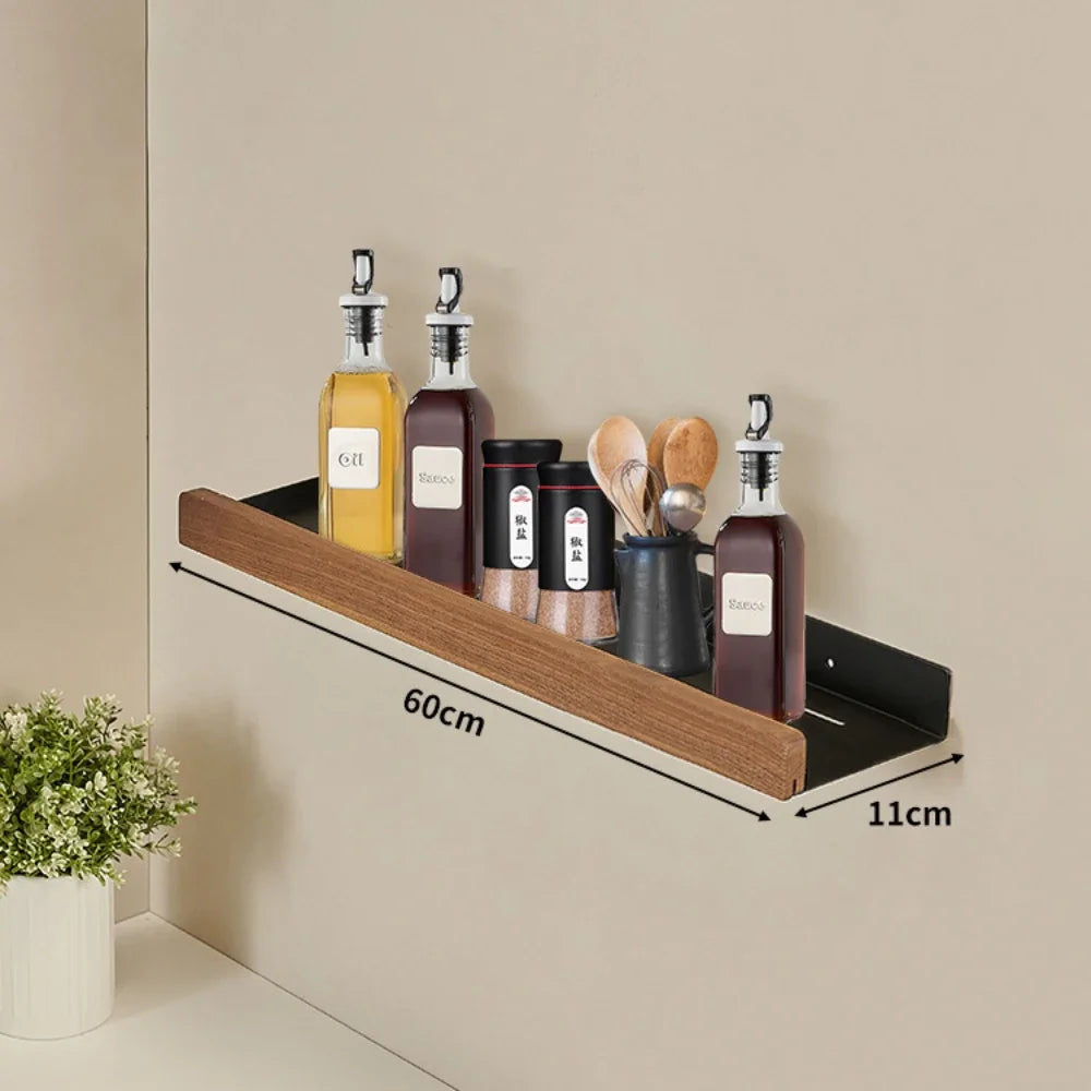 Wooden Wall-Mounted Kitchen Rack