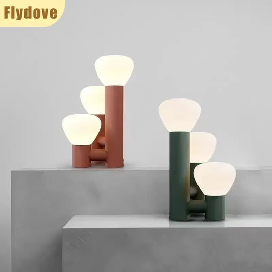 Colored Glass Desk Lamp delivers vibrant LED ambient light with frosted glass, touch switch, and art deco charm for living rooms and hotels- buy now today.