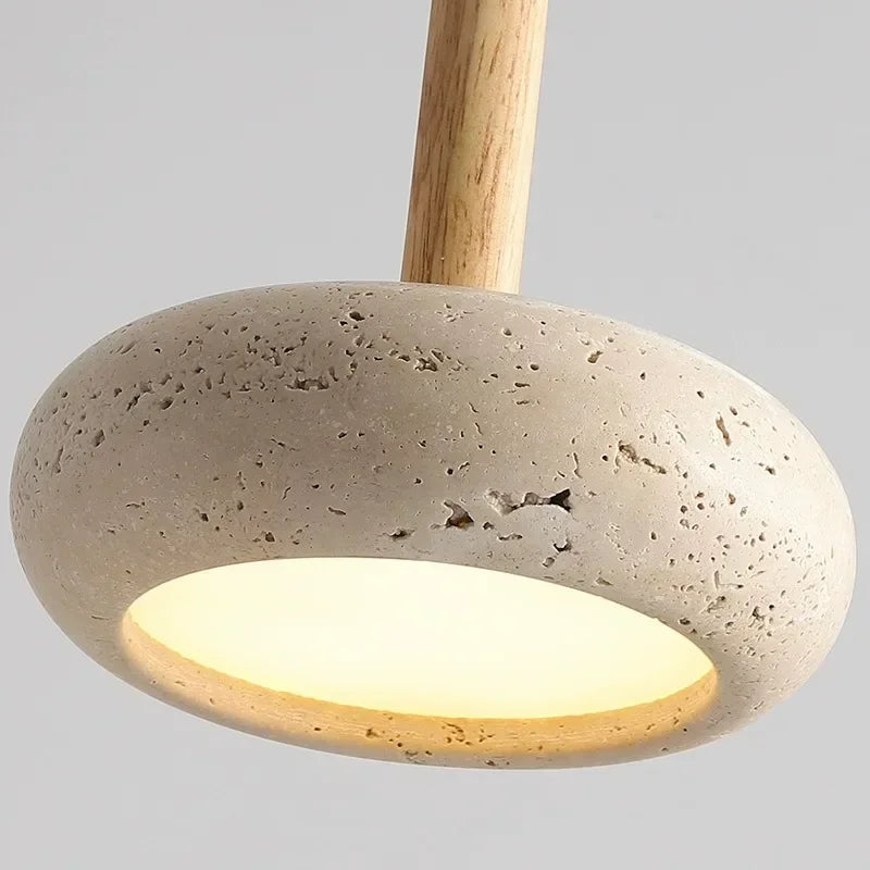 Small Travertine Bedside Pendant Light
