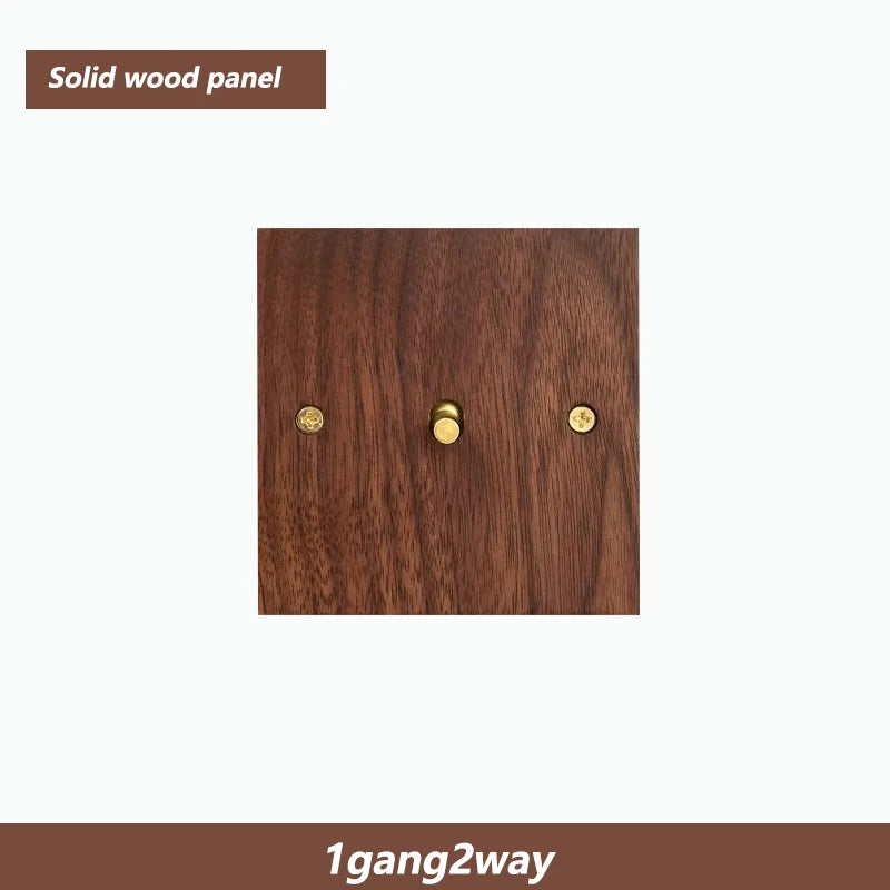Solid Wood Brass Toggle Light Switch