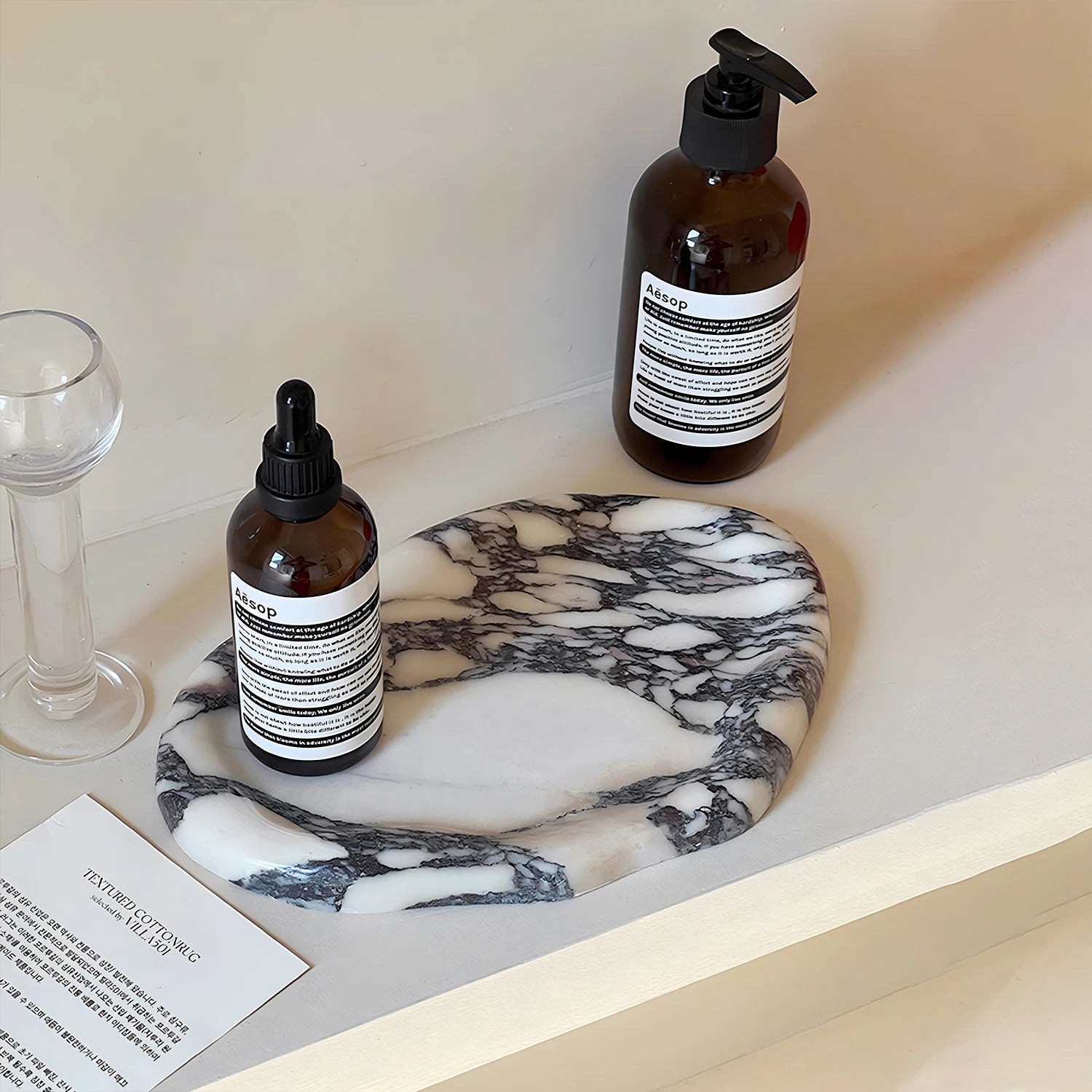 Marble Tray Jewelry Organizer elevates vanity storage with a stylish irregular stone design for jewelry, keepsakes, and daily items - upgrade it, shop now.