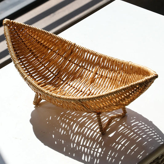 Discover our Decorative Imitation Rattan Baskets Bread Fruit Wicker Serving Tray, perfect for stylish serving and storage in your home decor.