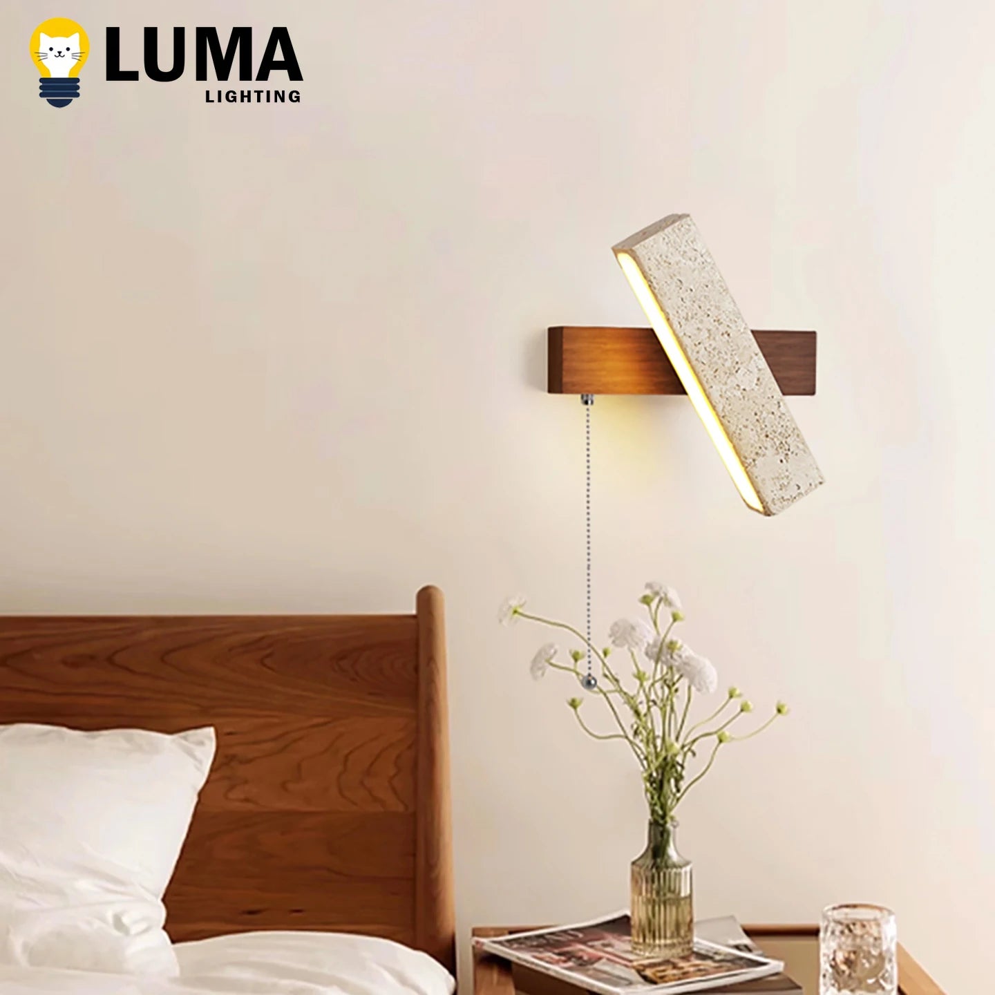 Japanese Wabi Sabi Travertine Wall Light