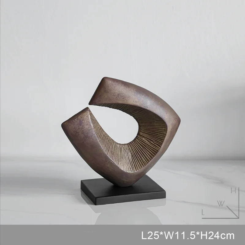 Antique Geometric Resin Statue