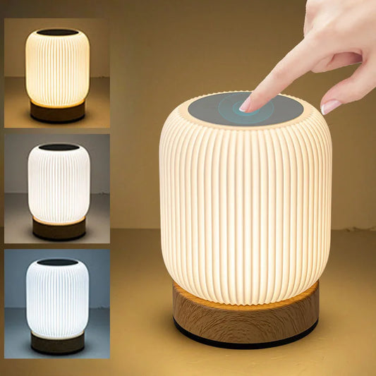 Rechargeable Night Light Touch Lamp, dimmable with 3 color temperatures for bedrooms or living rooms; compact bedside lamp with energy-saving LED—buy now.