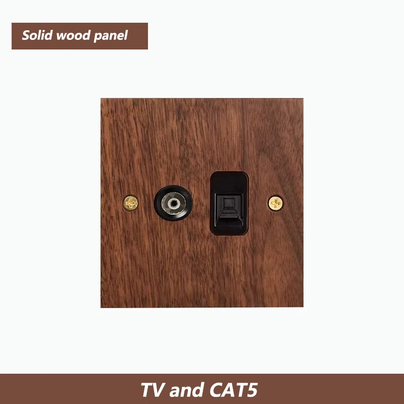 Solid Wood Brass Toggle Light Switch