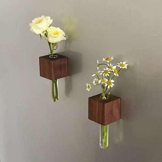 Enhance your home decor with our Wooden Test Tube Vase Sticker—creative, magnetic, and perfect for vibrant flower arrangements in any kitchen.