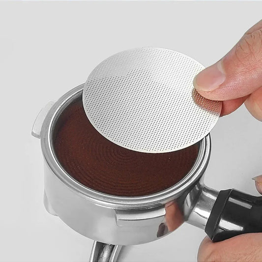 Espresso Puck Filter accessory delivers precise 0.2mm puck screen for consistent extraction across 51–58mm filters—Shop now!