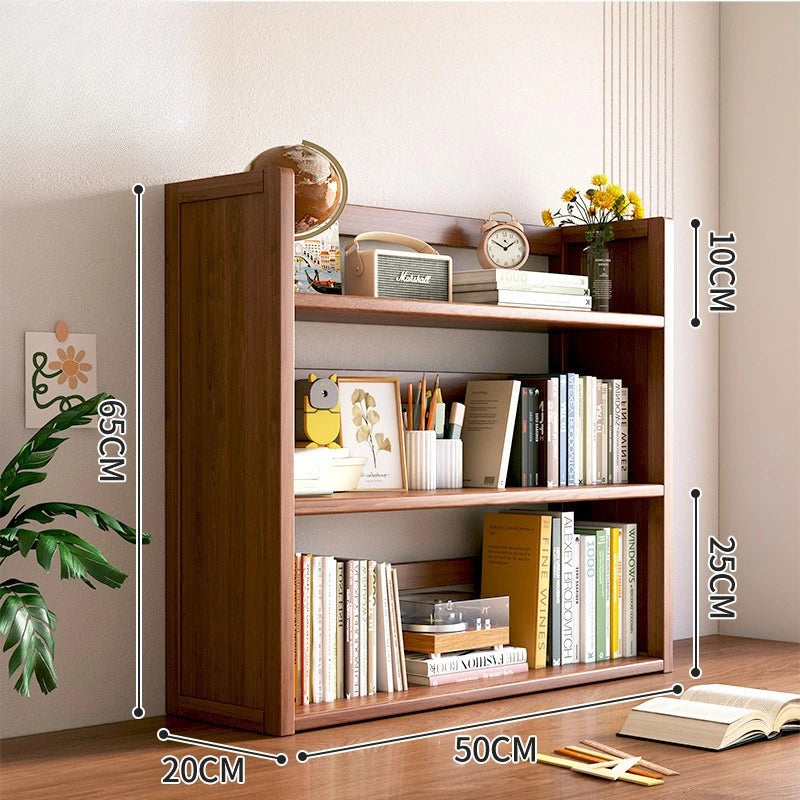 Solid Wood Desktop Bookshelf Storage